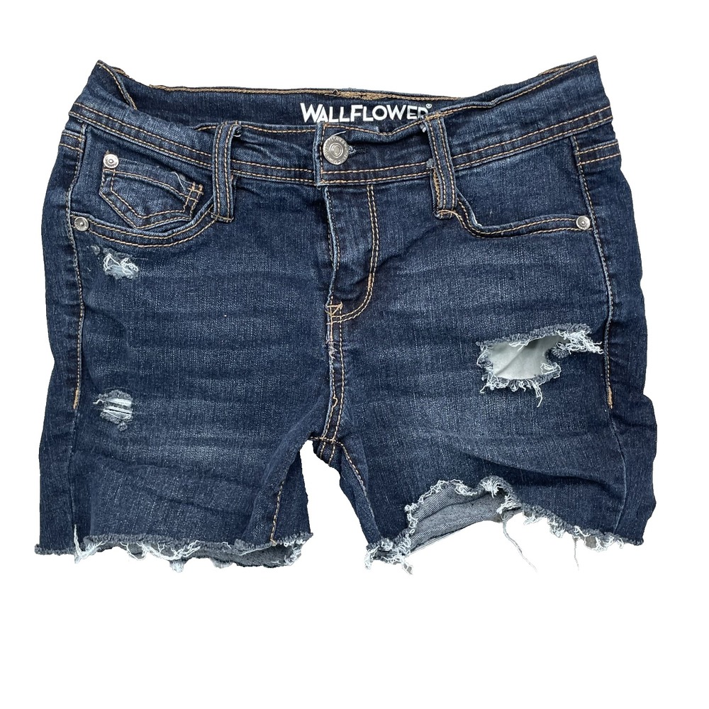 Wildflower Jean Shorts Women 25* Raw Crop Slim Y2K Rodeo Daisy Dukes Western 90s